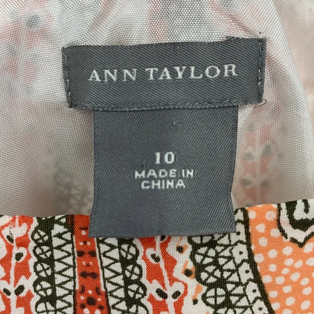 Ann Taylor Fit and Flare Pleated Sleeveless Cotton/Silk Midi Dress Sz 10 - Picture 12 of 16